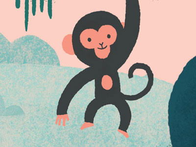 Monkey animals childrens books cute illustration jungle monkey picture books