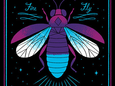 Firefly bioluminescence design firefly fluorescent inks gallery lettering lightning bug screenprinting series