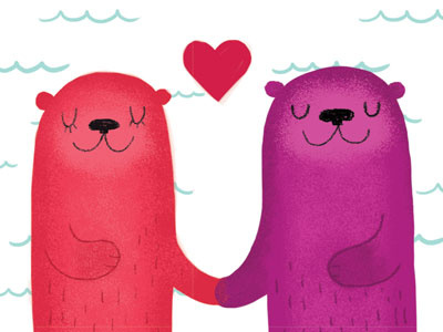 Otter Love childrens illustration cute illustration love otters
