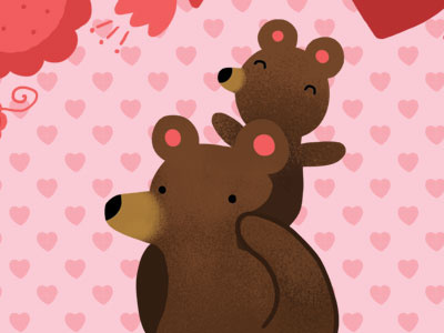 Baby Bear bear childrens illustration cute hearts illustration