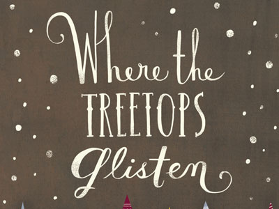 'Where the Treetops Glisten' Holiday Greeting Card greeting card holiday lettering the nimbus factory woodland animals