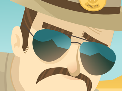 Super Trooper aviator glasses character cop funny illustration mustache notch police super trooper