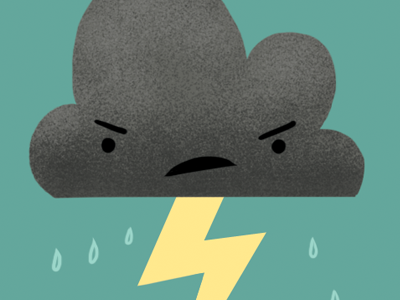 Angry Cloud angry cloud cute illustration kawaii lightning rain storm thunder cloud thunderstorm weather