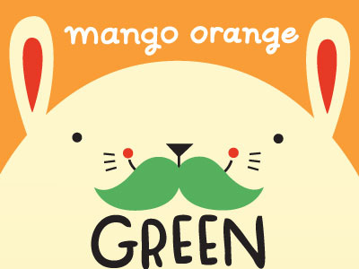 Bunny bunny cute design green mustache handlettering illustration logo packaging