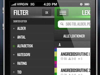 Sports App. (filter) app design dgi filter lybech