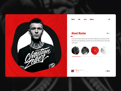 Tattoo Studio artlemon concept creative design red site tattoo ui ux web design white