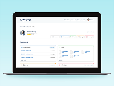 City Raven - real estate platform clean dashboard design desktop estate laptop light real simple ui ux web