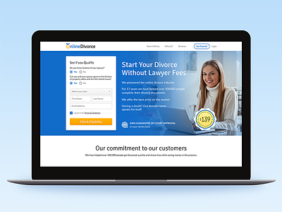 Onlinedivorce blue design desktop landing laptop logo page retina ui ux web