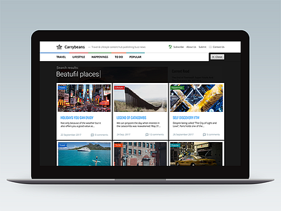Carrybeans Search Results design desktop laptop results retina search travel ui ux web