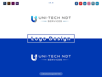 UNITECH NDT SERVICES LOGO DESIGN app design brand design business card design design digital illustration graphicdesign logodesign social media uidesign webdesign