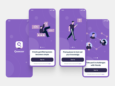 Queezer Mobile App UI Design appdesign figma mobileappdesign mobileuidesign uidesign xd