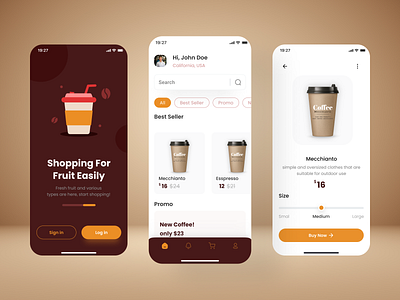 Coffee Order Mobile App UI Design "Splick-it" appdesign brand design business card design design graphic design illustration logo ui uide uidesign