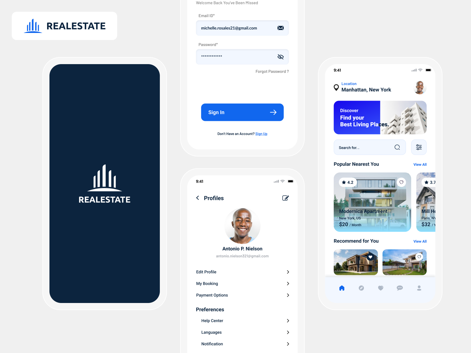 Dribbble - Real Estate Mobile App Dribbble Mockup.png by Aakash Sugandhi