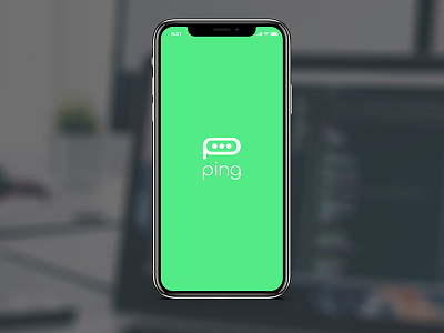 Ping Logo Start Screen app chat iphonex logo mockup ui