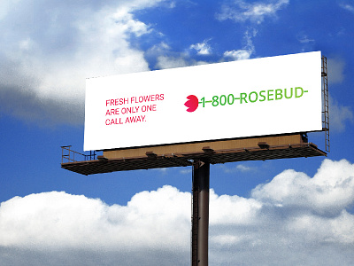 1-800-Rosebud Logo #ThirtyLogos billboard flowers logo phone number slogan typography