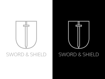 Sword & Shield Logo #ThirtyLogos icon logo shield sword thirtylogos typography