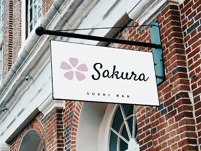 Sakura Logo #ThirtyLogos logo restaurant sakura sushi typography