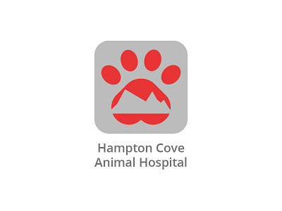 Hampton Cove Animal Hospital Logo #ThirtyLogos animal hospital dog logo mountains paw