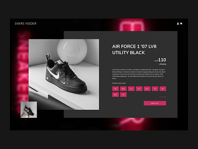 Sneaker Product Page air force airforce1 cart item nike page product shop shopping single item sneaker sneaker shop ui user interface webshop webshop item