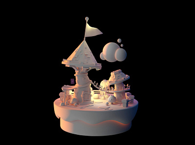 Mini Land I 3d arnoldrender concept design environment lighting maya modelling rendering