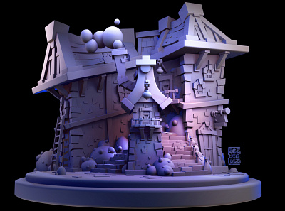 Land II 3d arnoldrender concept design environment lighting maya modelling rendering