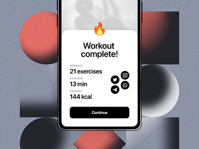 #dailyUI 010 – Social share 010 abstract app black challenge dailyui design gradient gray grey red share social socialshare ui ux white workout