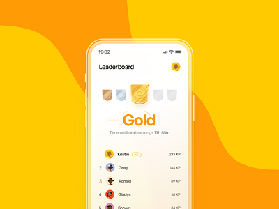 #dailyUI 019 – Leaderboard app avatar challenge dailyui design gradient ios iphone leaderboard light orange scores ui users ux yellow