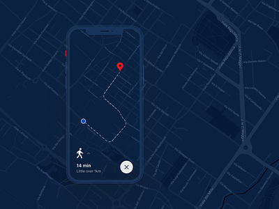#dailyUI 019 – Location/map app challenge dailyui dark darkblue design figma google maps location map tracker ui ux