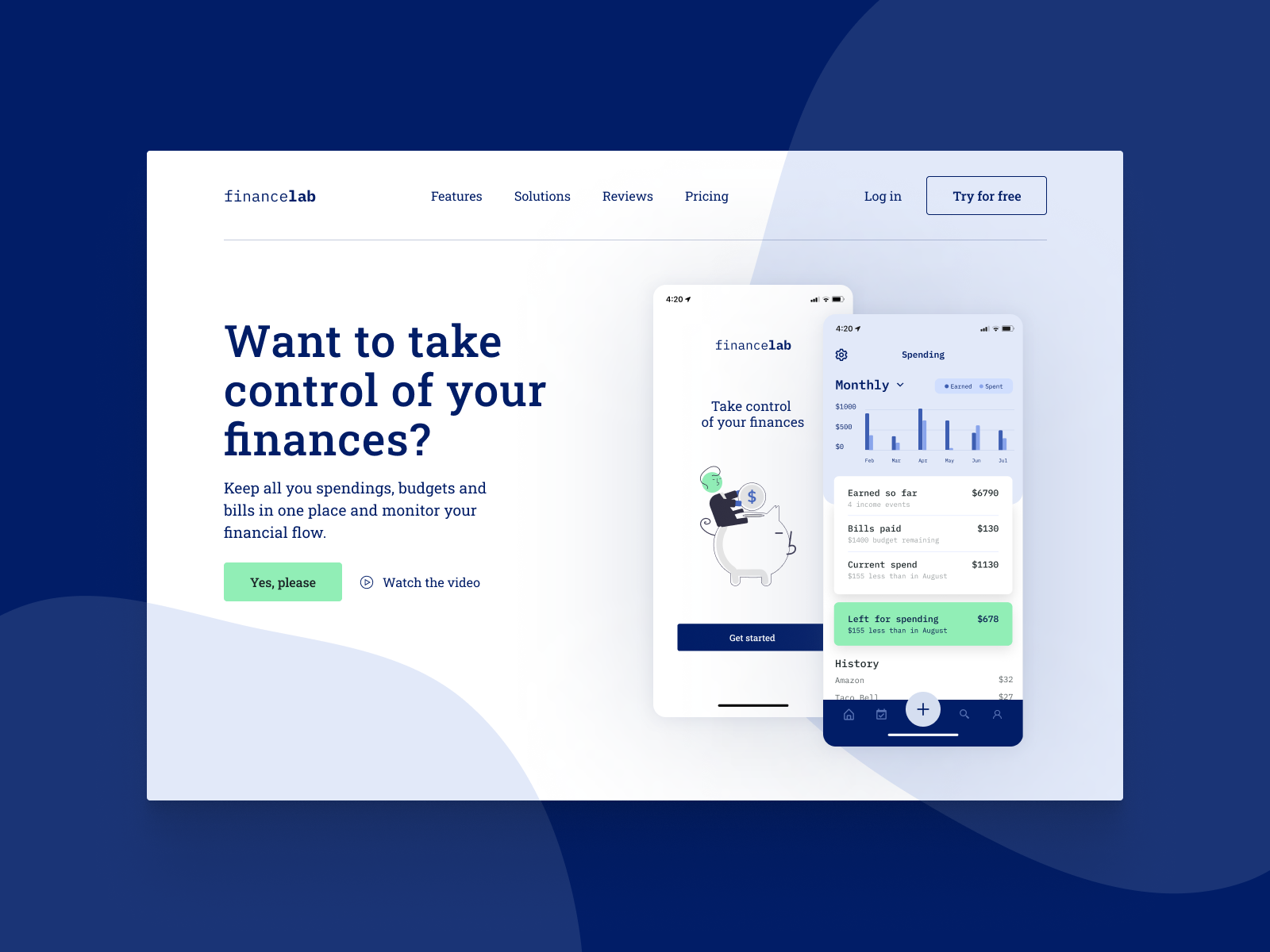 Mobile App Concept UI Landing Page / Daily UI #3 by Magdalena Skrzypek