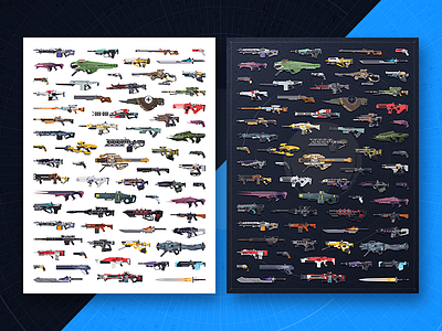 Exotic Weapons Poster exotic gun exotic weapon fantasy fantasy gun fantasy weapon gun gun poster poster vector vector gun vector weapon weapon