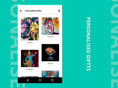 Pesonalised Gifts Details Page Concept UI app art caricature details gift illustration minimal mobile product ui uiux white