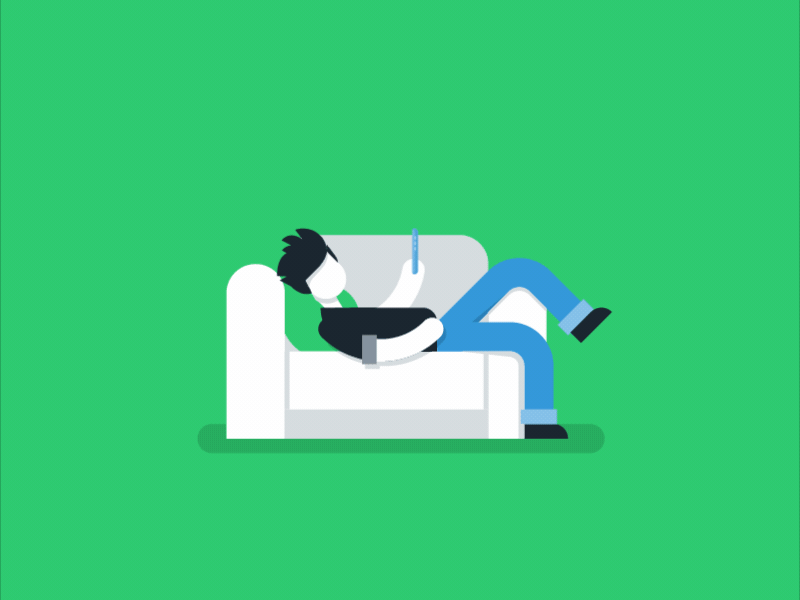 App For Lazy & Crazy People Also !! animation app boy crazy gif green lazy minimal mobile modern sofa