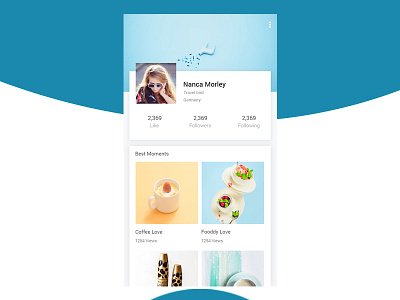 Photo Collection Profile UI Concept app food minimal mobile photo profile save travel ui uiux ux