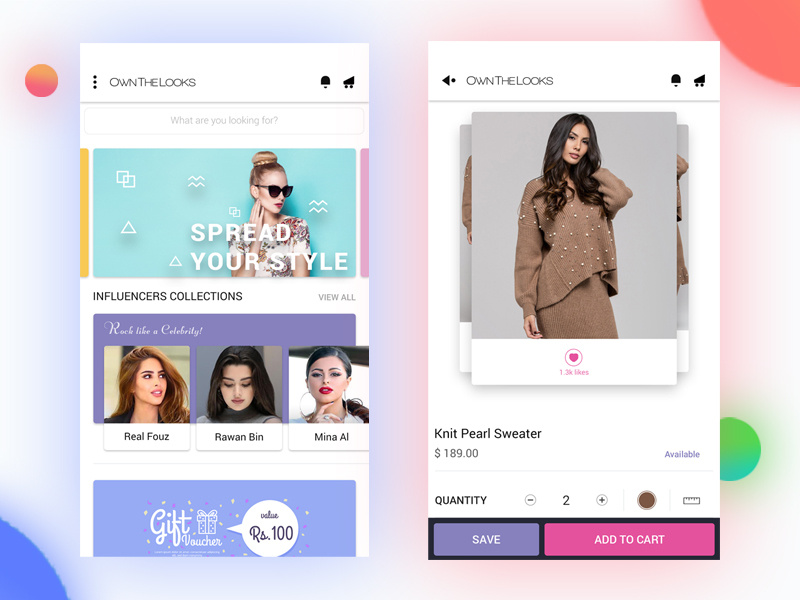 Fashion App UI - OWN THE LOOKS ! by jishnu dev on Dribbble