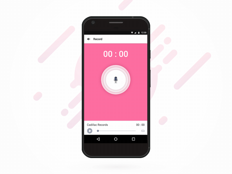 Audio Recording UI Gif android animation app application audio gif ios minimal mobile ui uiux ux