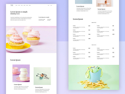 Restaurant Website design Concept cake category design food home menu minimal ui ux web website white