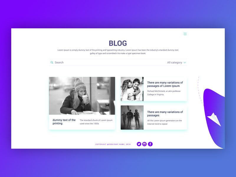 Blog Page Design by jishnu dev on Dribbble