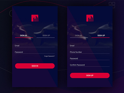 Trading App Sign In - Sign Up UI
