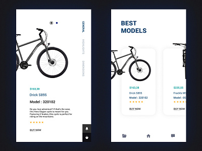 Product Details Page android app bike card cart design e commerce ios minimal mobile ui uiux user interface ux white
