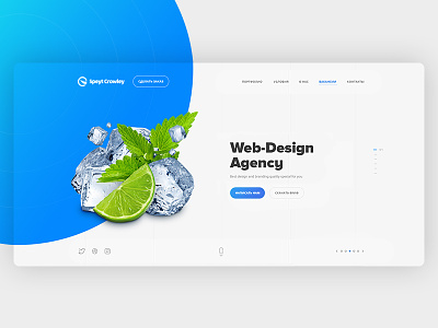 Web design agency, first screen