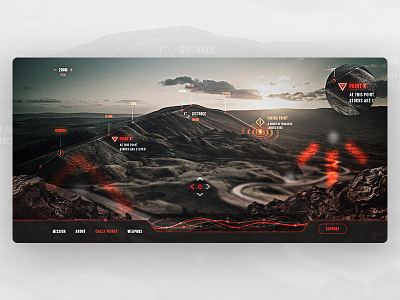 Concept of web game site concept design game graphic mountain rock ui web