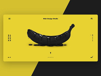 Bananazz web-design studio banana bananazz black design studio web site yellow