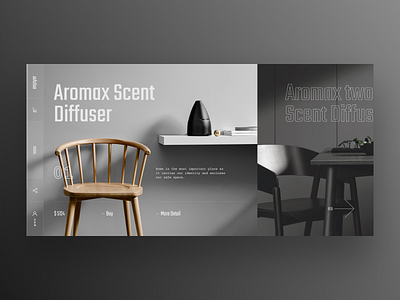 Aromax Scent Diffuser black dark design fashion grid minimalism site ui ux web design web site