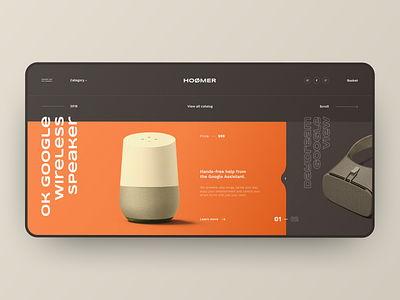 Hoomer, concept of online store black dark design google grid ok google site ui ux web design web site