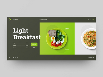 Concept of food web-site black dark design grid site ui ux web design web site