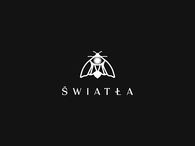 Logo for ŚWIATŁA branding butterfly club darkness lights logo moth music techno