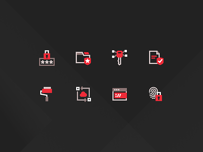 Icons - Files.com bold dark design duotone encryption files icon set icons illustration light line icons red secure security tripple tone vector vectors
