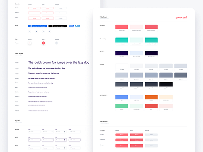 Percent Styleguide design design system styleguide typography ui