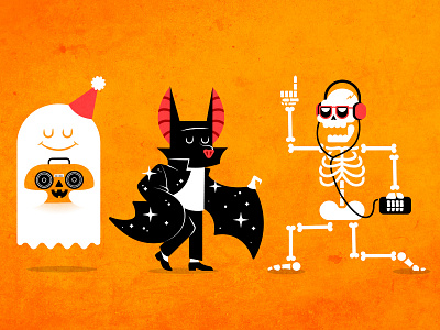 Spoopy bat boom box ghost halloween michael jackson pumpkin skeleton spooky