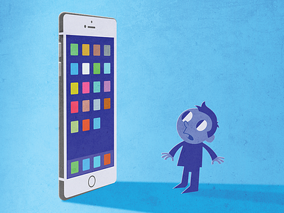 Giant iPhone6 Plus funny giant intimidating iphone6 lil blue dude